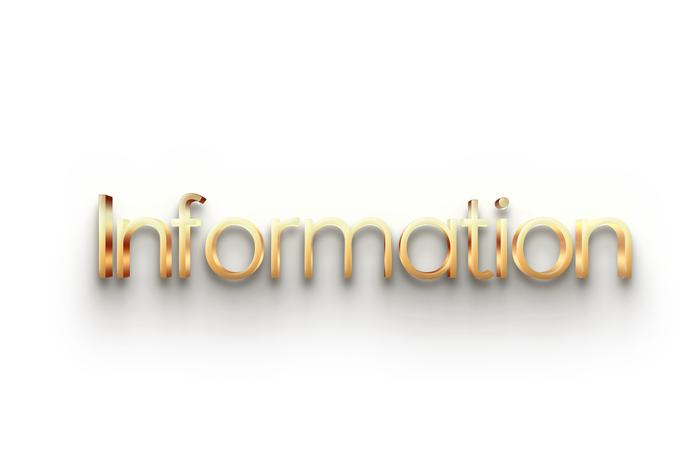 WORD INFORMATION gold 3D text effects art typography PNG images free